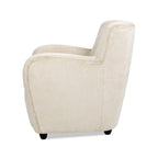 Fauteuil d'appoint Wolffe 32, style transitionnel, recouvert de fausse fourrure, avec accoudoirs incurvés
