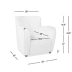 Fauteuil d'appoint Wolffe 32, style transitionnel, recouvert de fausse fourrure, avec accoudoirs incurvés